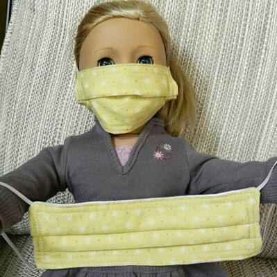 Matching Child & 18  Doll Face Masks, American Girl. Handmade. NEW. 2 Item Set