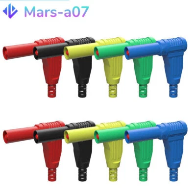 32A Sicherheit 4 mm ummantelt rechter Winkel Bananenstecker selbst zum Selbermachen Steckverbinder 90 Grad - Bild 1 von 4
