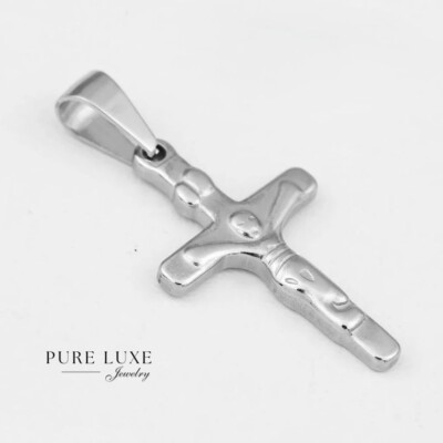 Men's Cross Pendant In Stainless Steel - 22 - Foto 6