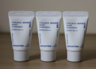 Innisfree Hyaluron Moist Sunscreen SPF 50+ PA++++, 10ml*3ea Sealed/Watery Finish