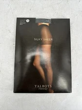 Talbots Silky Sheer Control Top Pantyhose Size B Soft Black Sheer Toe