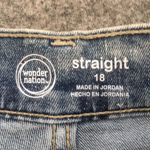 Wonder Nation Boys Sz 18 Shorts Blue Denim Straight Adjustable Stretch Summer - Picture 4 of 10