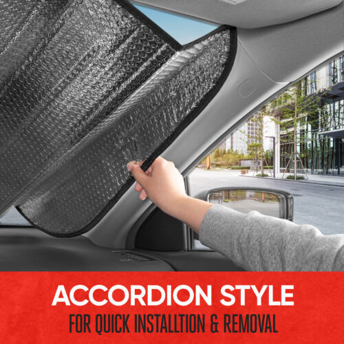 MotorTrend Reflective Black Car Windshield Sun Shade Jumbo Reversible Folding - Bild 6 von 9