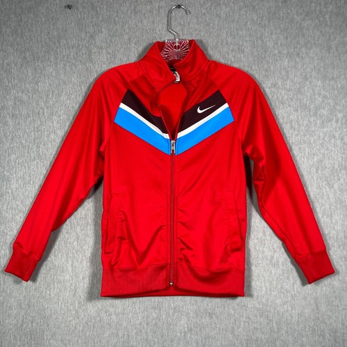 NIKE Flight Stripe Track Jacket Boys M Red Full Zip Long Sleeve - Picture 2 of 18