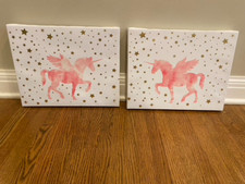 Set of 2 Unicorn Canvases