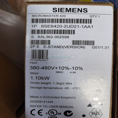 Inverter Siemens 6SE6420-2UD21-5AA1 Nuovo Modulo Controllo Motore, Spedizione Lampo