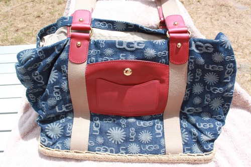 UGG Australia Denim Jacquard Tote Bag Large Tote S/N TE016 Matching W Shoes 10 - Bild 3 von 11