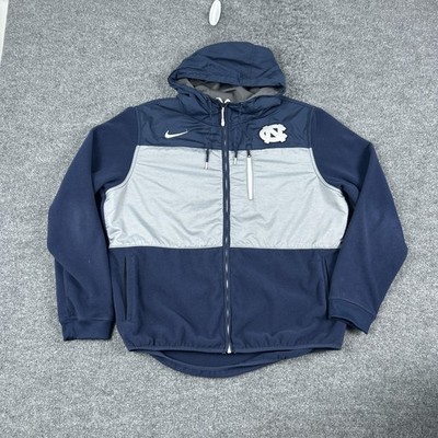 North Carolina Tar Heels Jacket Mens XL Blue NCAA Basketball Nike Therma Fit