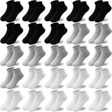 Boys Socks 25 Pairs kids Sport Ankle Athletic Sock Half Cushion Low Cut sock