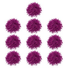 Cheerleading Pom Poms with Handle, 10 Pack Cheering Hand Flower, Rose Red