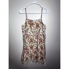 American Eagle Floral Babydoll Mini Dress Medium Lace Trim Boho Cottagecore M