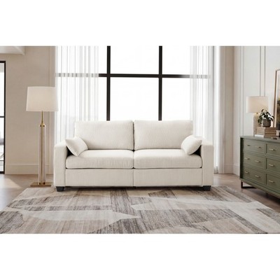 Modern Loveseat Sofa Living Room Removable Cover Spring Cushions Solid Wood
