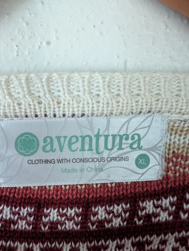 Aventura Rayas Frente Abierto Largo Tejido Cárdigan Chaleco Plumero XL Boho Lagenlook Foto 4 de 4