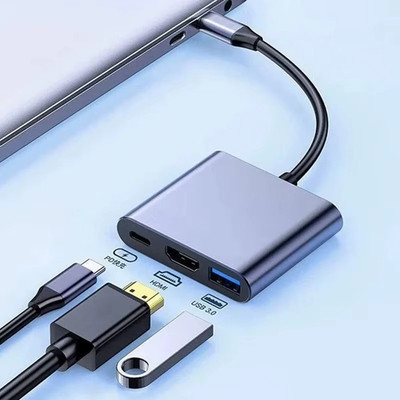 USB-C Hub 3-in-1 mit HDMI, USB 3.0 & USB-C Adapter für MacBook & Geräte