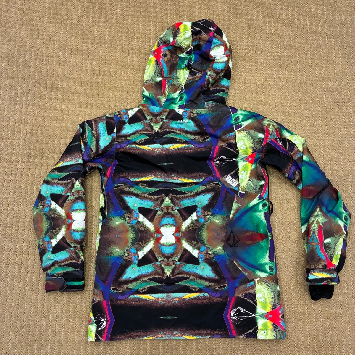 Volcom Omega Goretex Recco Jacket Womens Large Multicolor Kaleidoscope Snowboard View 2
