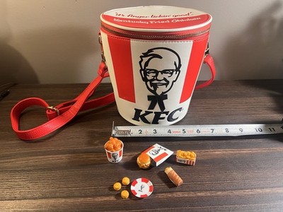 KFC Kentucky Fried Chicken Bucket Crossbody Bag Red White Novelty Purse Preowned
