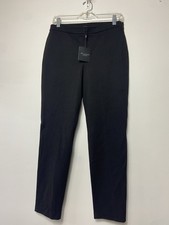 St John Caviar Alexa Fit Ankle Slit Pants Women  s Sz 6 Black Cropped  395