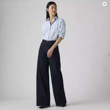 Levi's 728 High-rise Wide-leg Women's Jeans - Retro Rinse Lb - Dark Wash NEW