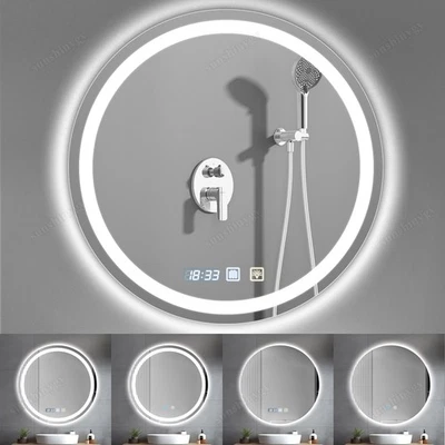 WZTO Specchio bagno led 60/80 con/senza orologio touch senza appannamento illuminazione bagno specchio parete