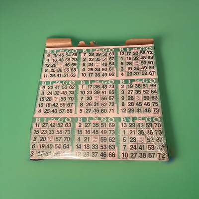 Case Of Bingo Paper Sheets 9on1  Green Letter X 1000 Sheets