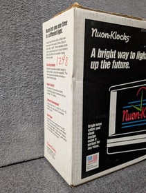 VINTAGE NUON KLOCKS RETRO NEON CLOCK (1988) BLACKLIGHT - WITH ORIGINAL BOX