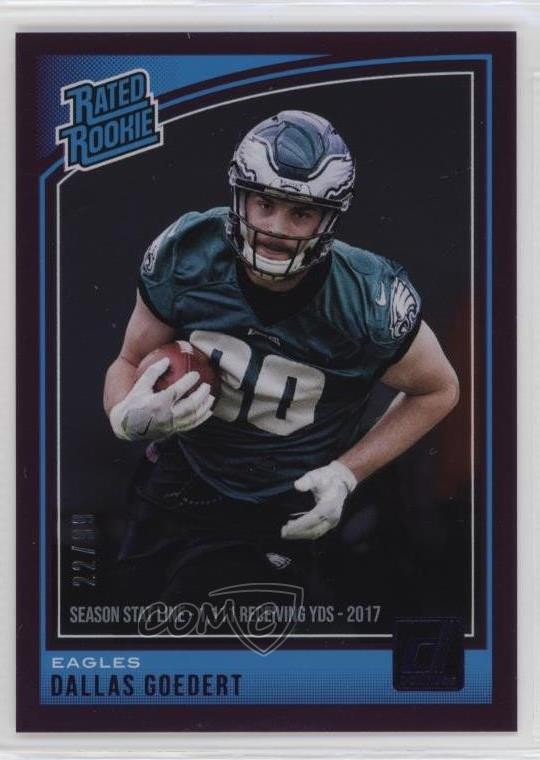 2018 Panini Donruss Rated Stat Line Season /99 Dallas Goedert #347 Rookie RC 0c6