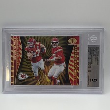 Panini 2024 Illusions Trophy Hunters #1 Mahomes II Kelce Chiefs /10 BGS 9