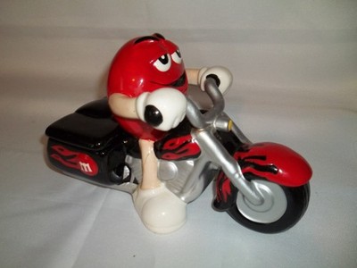 VINTAGE Mms Motorcycle ceramic Candy Dish with Lid
