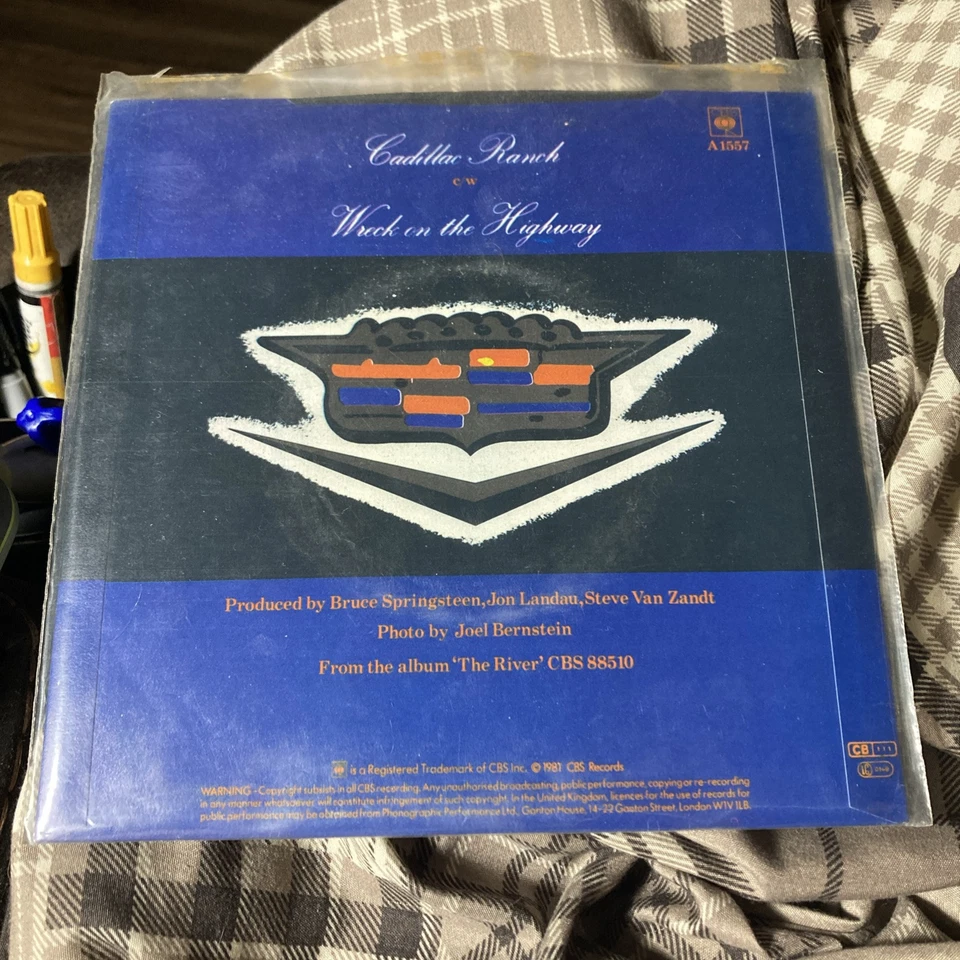 Bruce Springsteen U.K. Picture Sleeve Cadillac Ranch/Wreck On The Highway 45 - Image 2 of 2