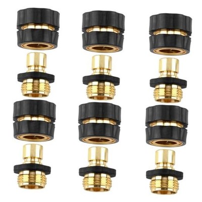 3/4 Inch Garden Hose Fitting Quick Connector Male and Female Set, Aluminum 