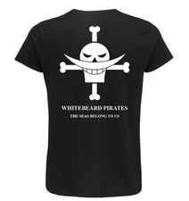 One Piece White Beard Anime White/Black T-Shirt Unisex 100% Cotton Cartons