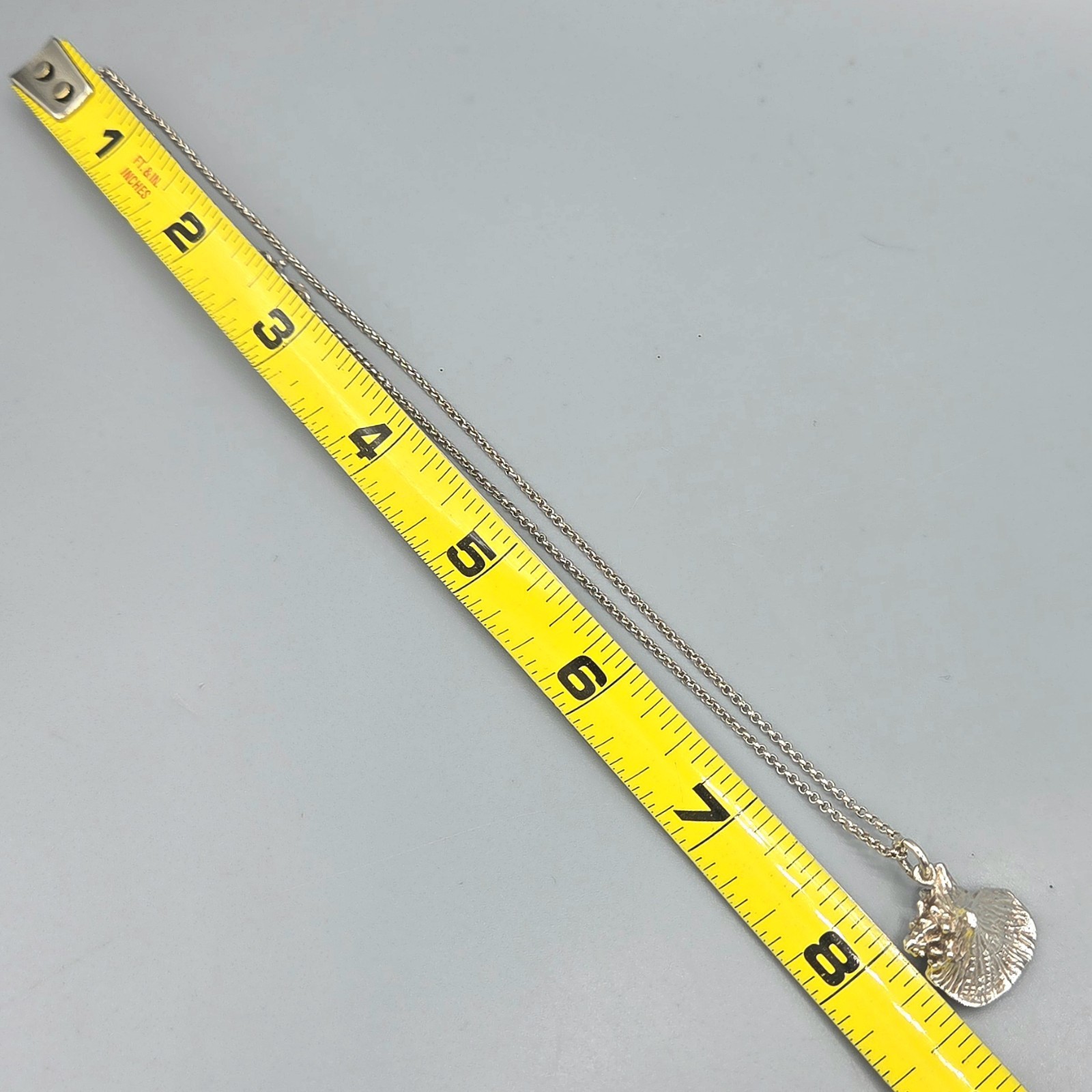 Sterling Silver Sculpted Conch Shell Pendant Chai… - image 14