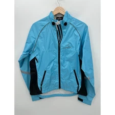 Showers Pass Women's Large Blue Cycling Zip Rain Shell Jacket Lightweight Nylon