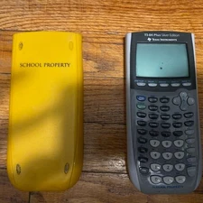 Texas Instruments TI 84 Plus Graphing Calculator YELLOW W Cover Tested Works!