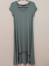 H by Halston Sage Green Short Sleeve High-Low Dress XXSP