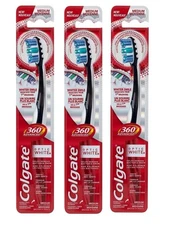 Colgate 360 Advanced Optic White Toothbrush, Medium Pack of 3