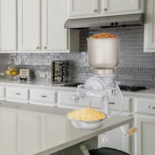 Stainless Steel Hand Cranked Grain Grinder Desktop Fixed Type