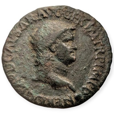 Nero AE As Rome Victory Holding Shield Roman Empire Bronze Coin Rome Mint 11K