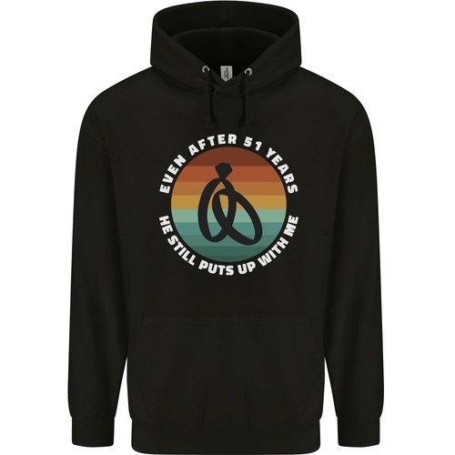 51st year wedding anniversary 51st wedding men 80% cotton hoodie