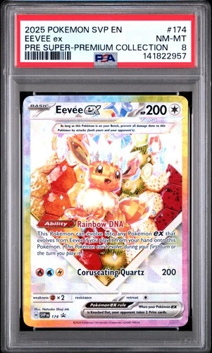 2025 POKEMON SVP EN-SV BLACK STAR PROMO #174 EEVEE EX PSA 8