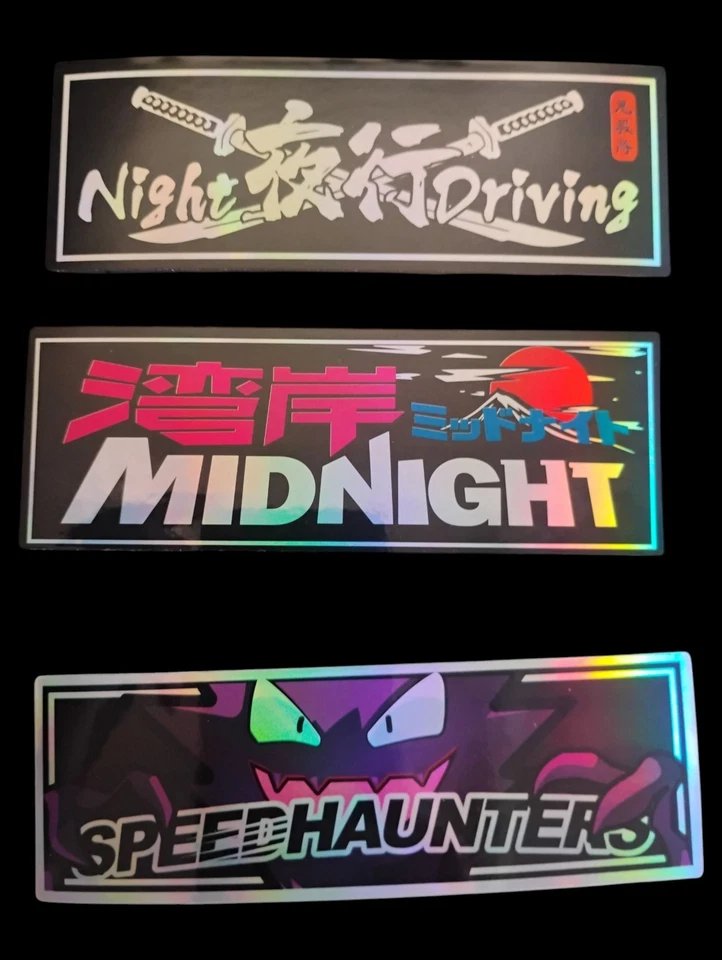Calcomanía de vinilo holográfica Jdm Japón Street Racing Stance Importación paquete de 6 Foto 3 de 4