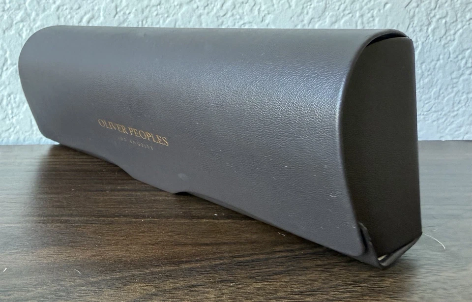 Oliver Peoples Los Angeles Sunglasses Leather CASE ONLY Brown Magnetic Closure - Image 3 of 4