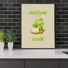 Digital Download Print Matcha Drinks Watercolor Print, Iced Matha Latte Lover