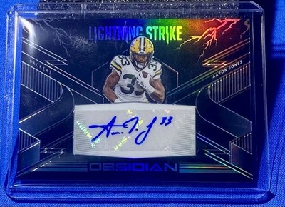 AARON JONES /100 AUTO 2020 OBSIDIAN LIGHTNING STRIKE AUTOGRAPH-GB