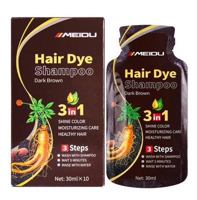 3in1 Hair Dye Shampoo MEIDU Dark Brown Hair Dye For Women And Men