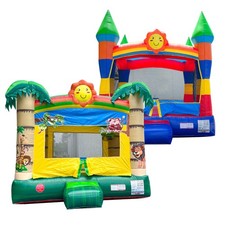 Crossover Inflatable Castle Bounce House Commercial Rainbow Tropical Kids Jumper