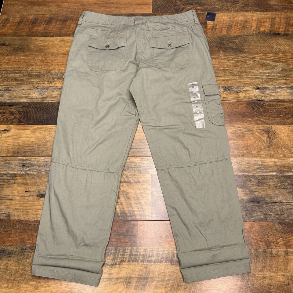 Tommy Hilfiger 工装踝裤女式 10 绿色中腰新款 — 第 2/4 张图片