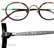 Unisex Eyeglasses Vintage oval Optical Full frame 49-21-147 Black/tortoise New