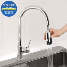 Pull Out Kitchen Mixer Tap Modern Mono Swivel Spout Single Lever Faucet Chrome