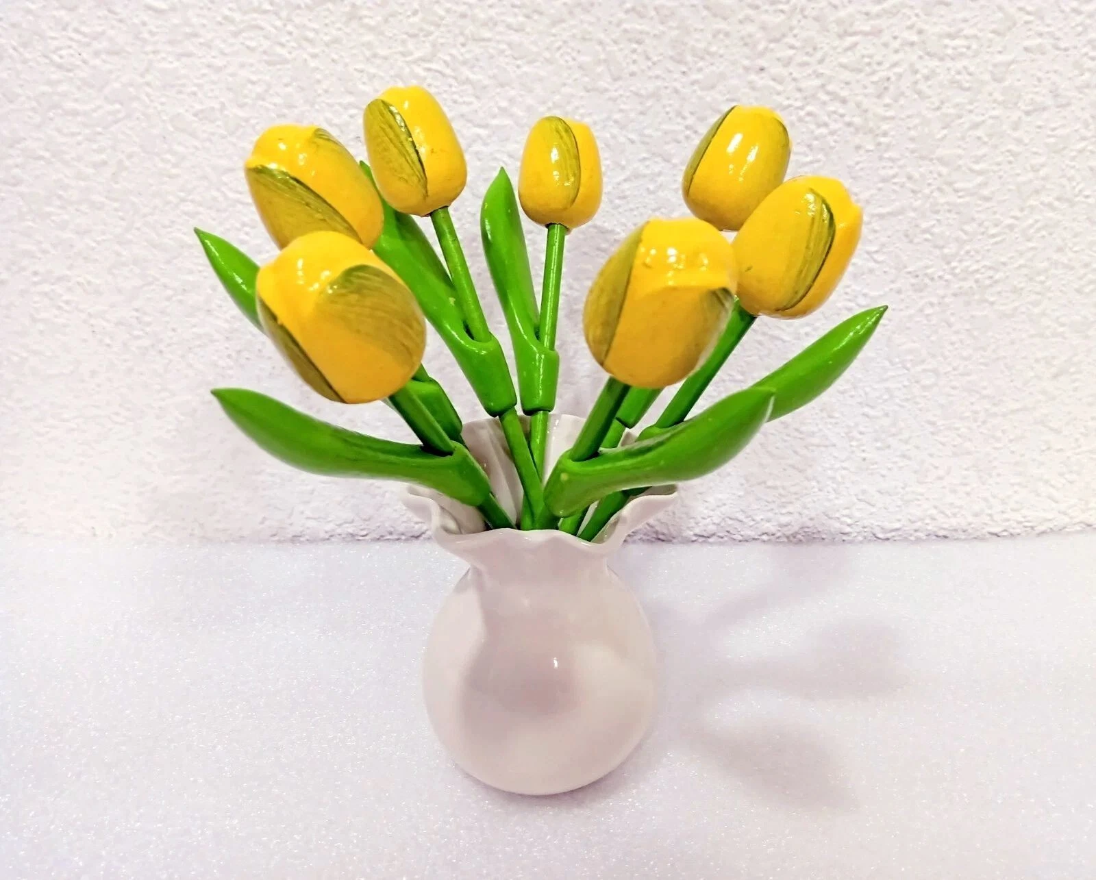 Vase with 7 Yellow Dutch Wooden Tulips - Mothers Day Gift
Opens in a new window or tab